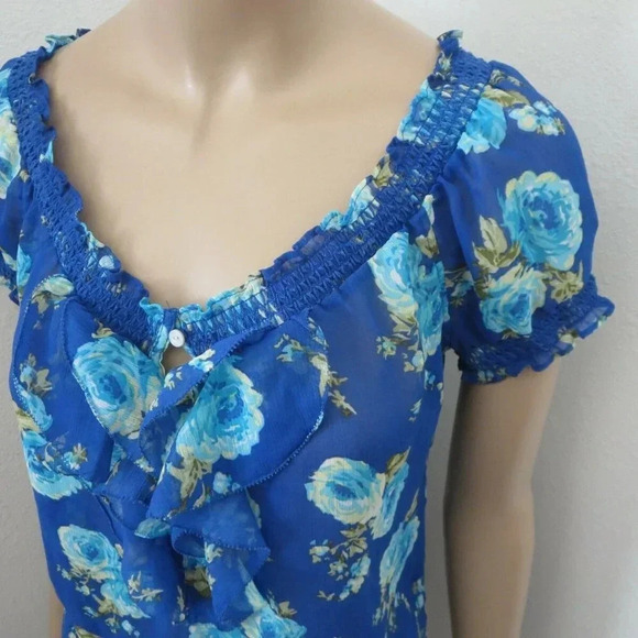 NEW Abercrombie Floral Sheer Top Size Medium - Picture 4 of 8